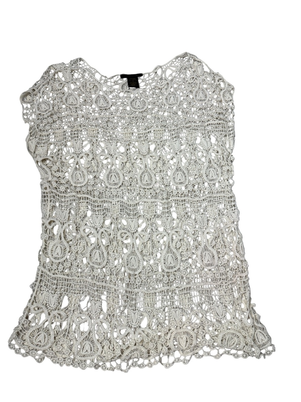 Vintage crochet lace top open knit swim cover by Design Works